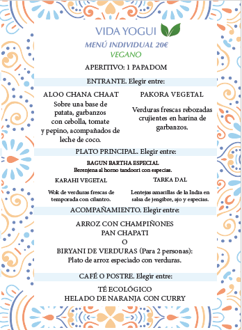 Comida india en El Albir-menu 2